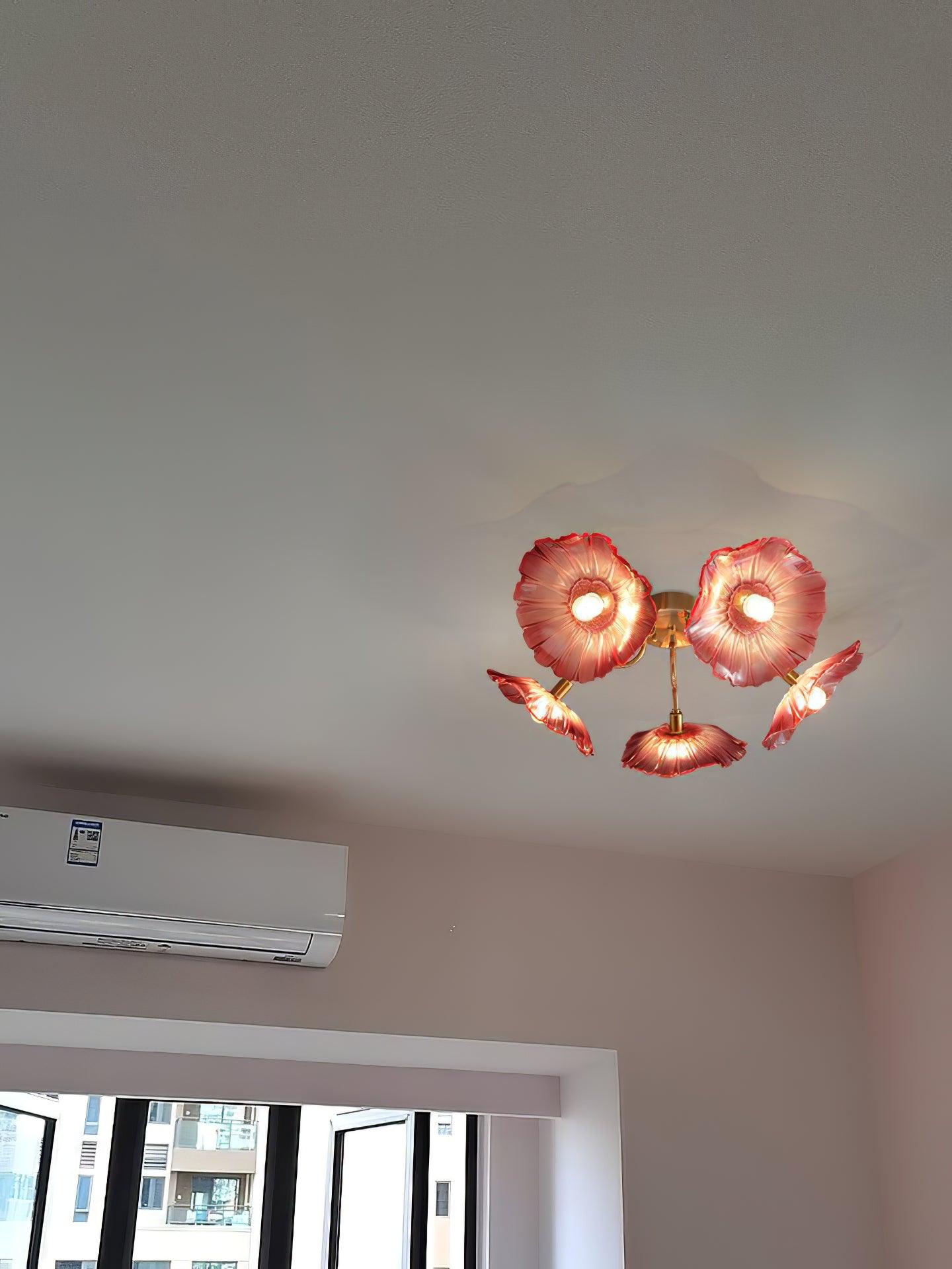 Lotus Leaf Glass Ceiling Lamp - Cueteks