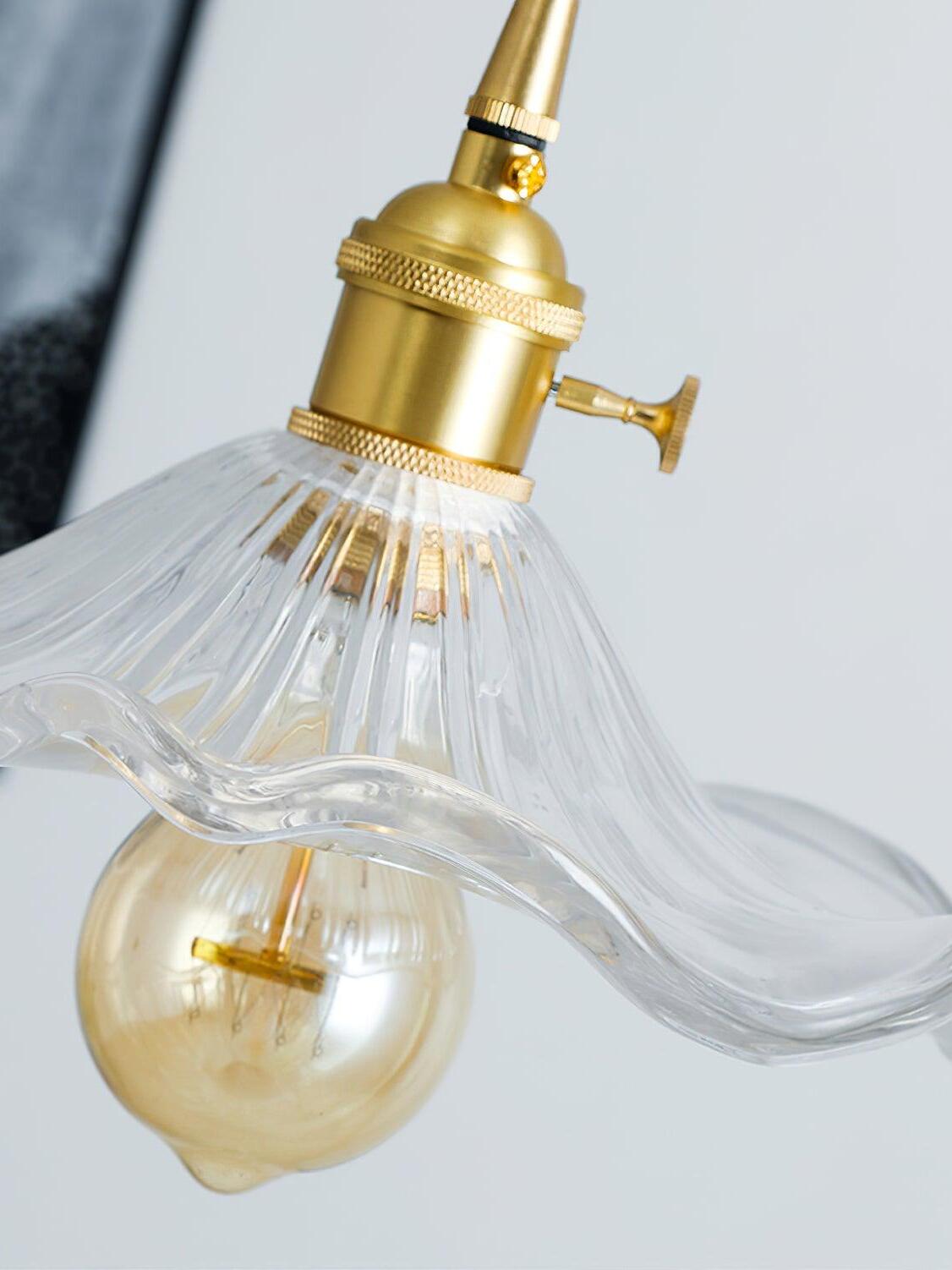 Glass Hibiscus Flower Pendant Light - Cueteks