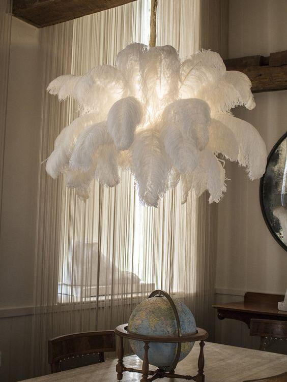 Ostrich Feather Chandeliers - Cueteks