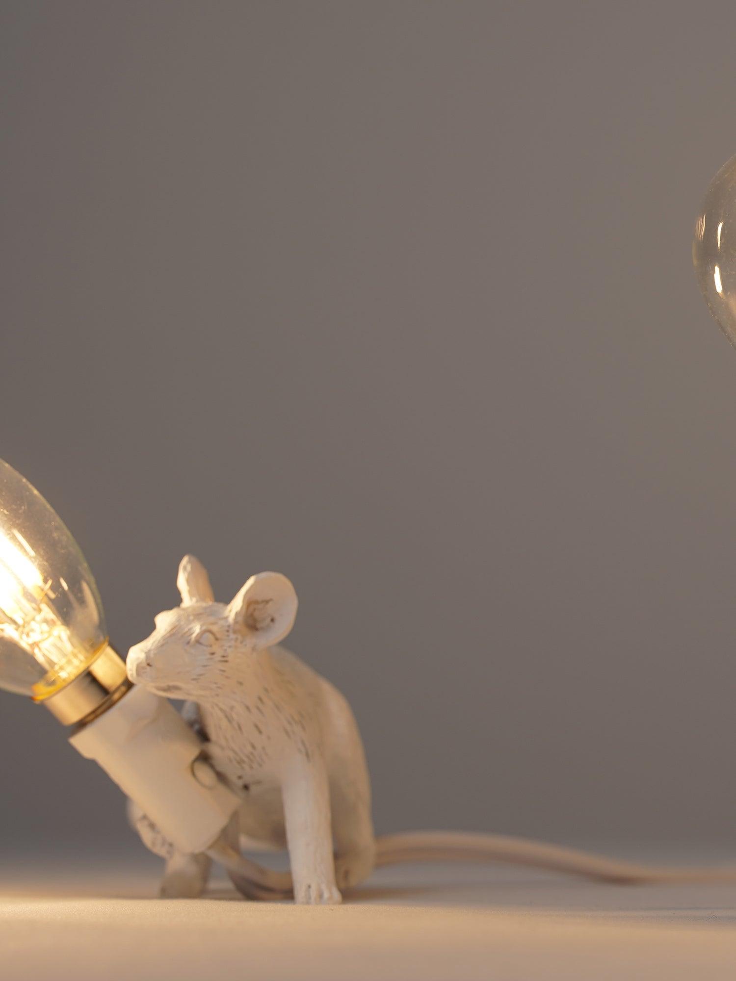 Resin White Mouse Shape Decorative Table Light - Cueteks