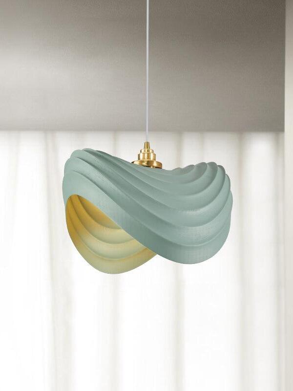Deeper Green pendant with pale illuminated interior