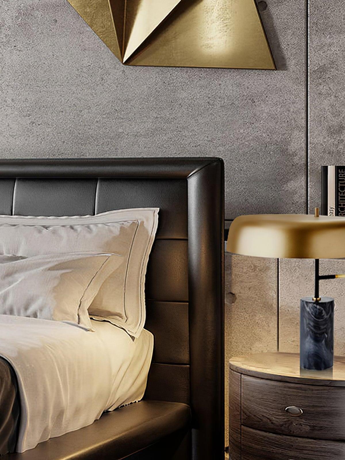 Adam Unique Black Gold Marble Table Light - Cueteks