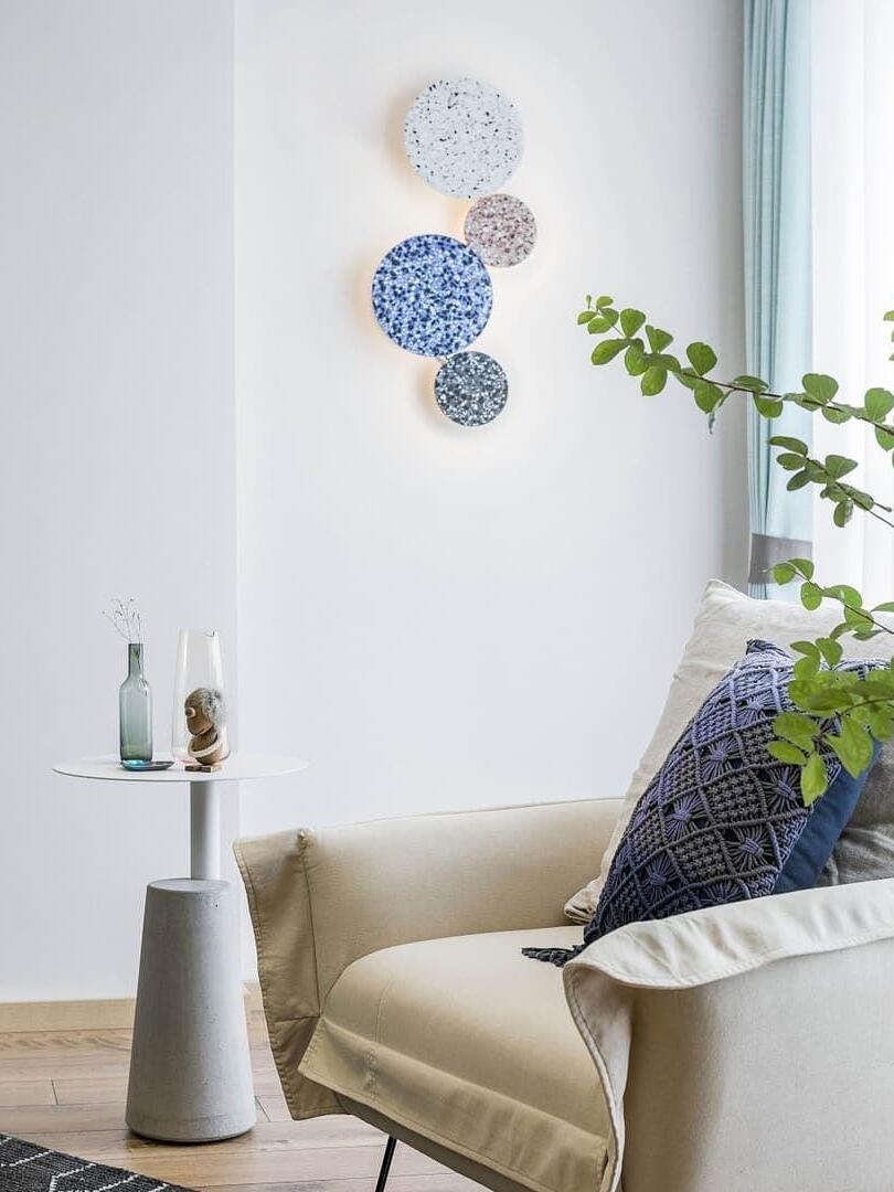 Modern Round Terrazzo Pin Wall Lamp - Cueteks