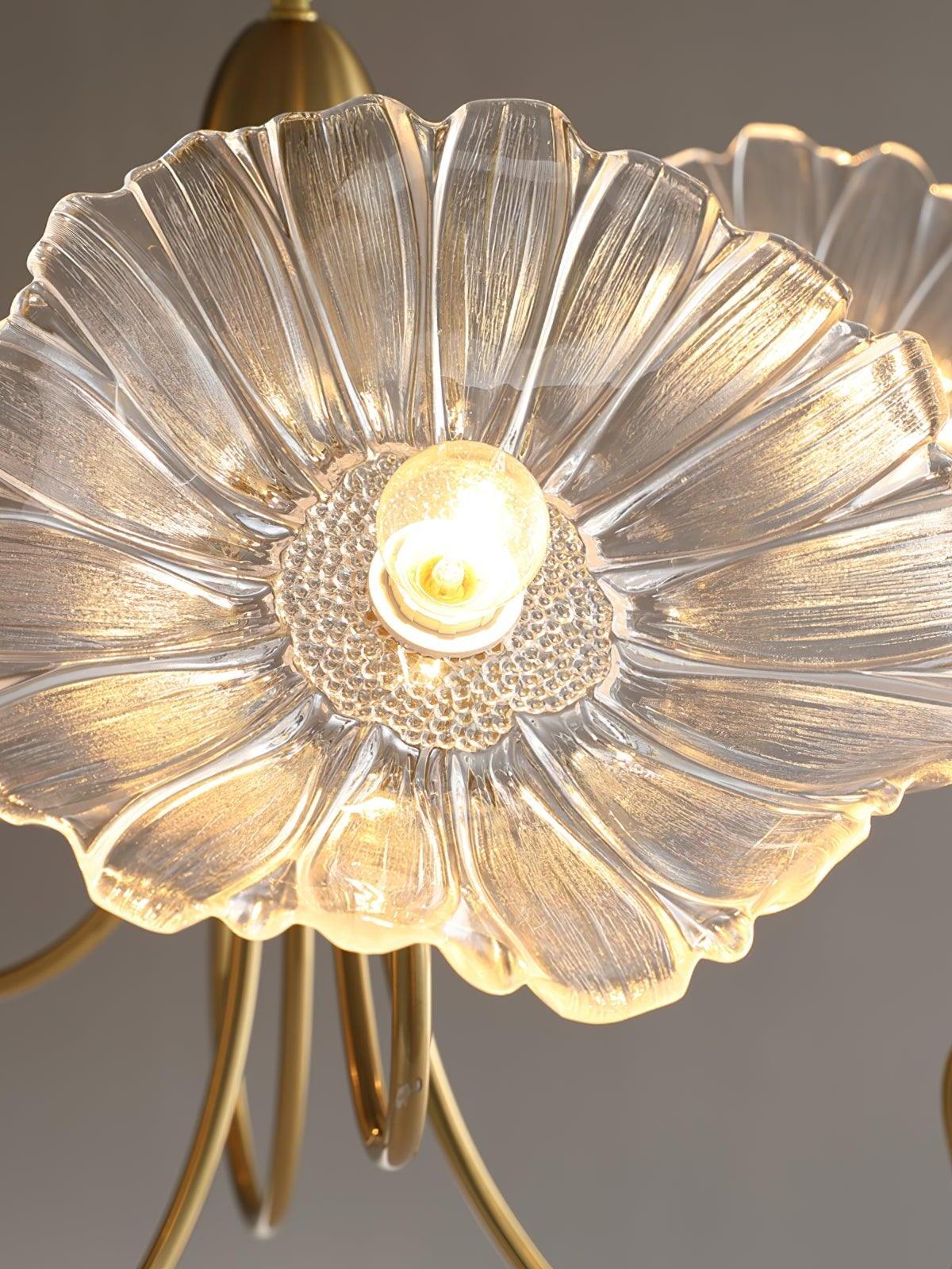 Lotus Leaf Glass Chandelier - Cueteks