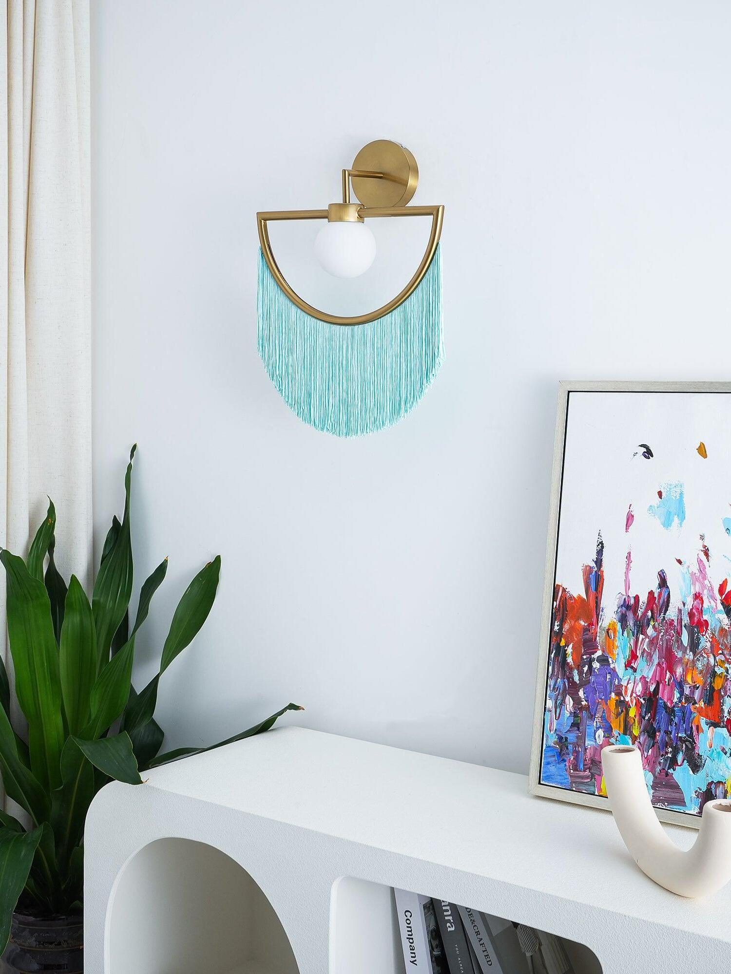 Exquisite Wink Tassel Glass Ball Wall Lamp - Cueteks