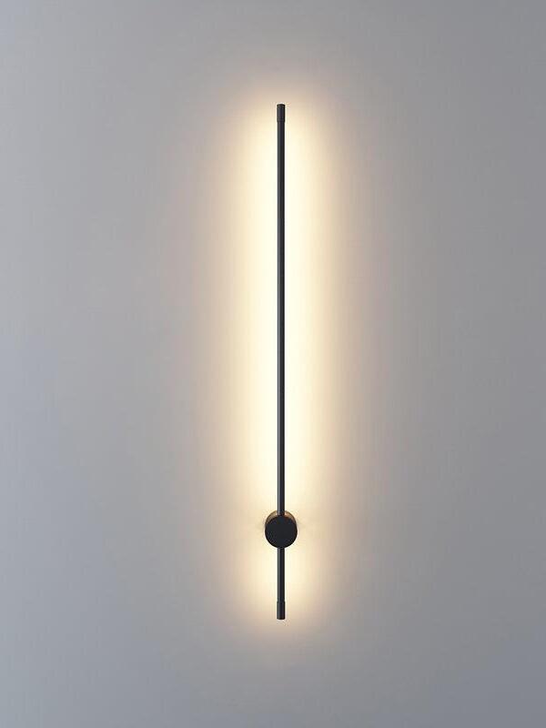Long black light rod extending above and below its cylindrical mount
