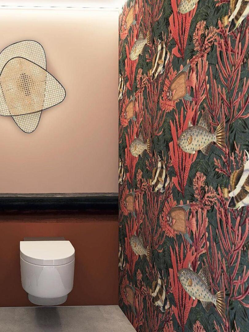 Rustic Bamboo Natural Screen Cannage Sconce - Cueteks