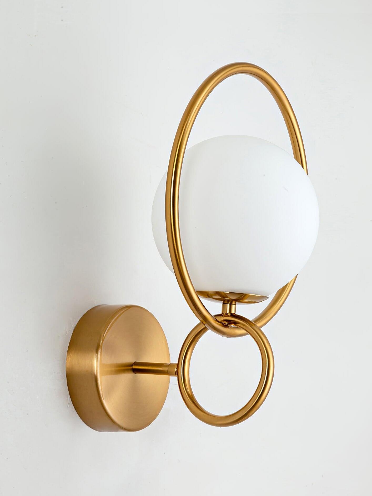 Gold side view of wall plate and two metal loops