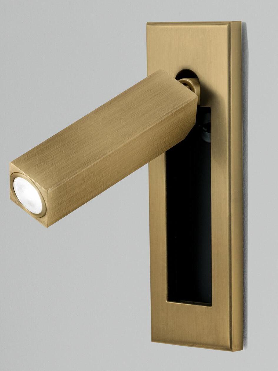 Copper-finish square head with hidden switch