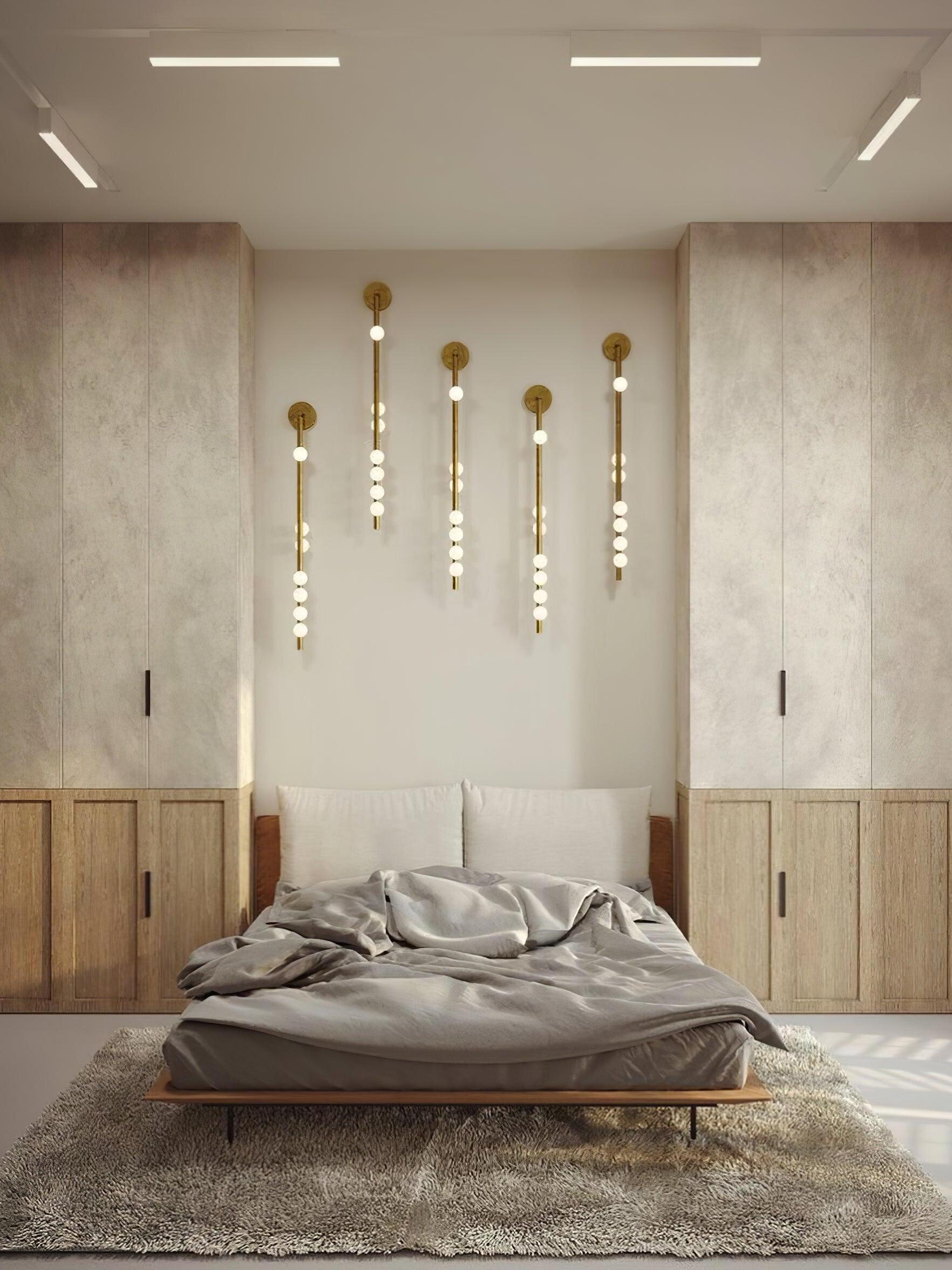 Brass Glass Tube Wall Lamp - Cueteks