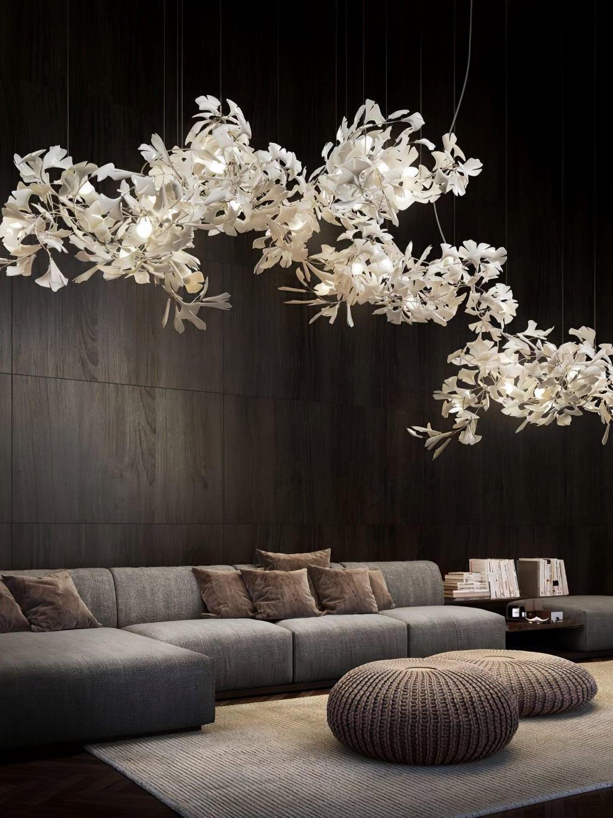 Modern Ceramics Flower Gingko Chandelier C - Cueteks