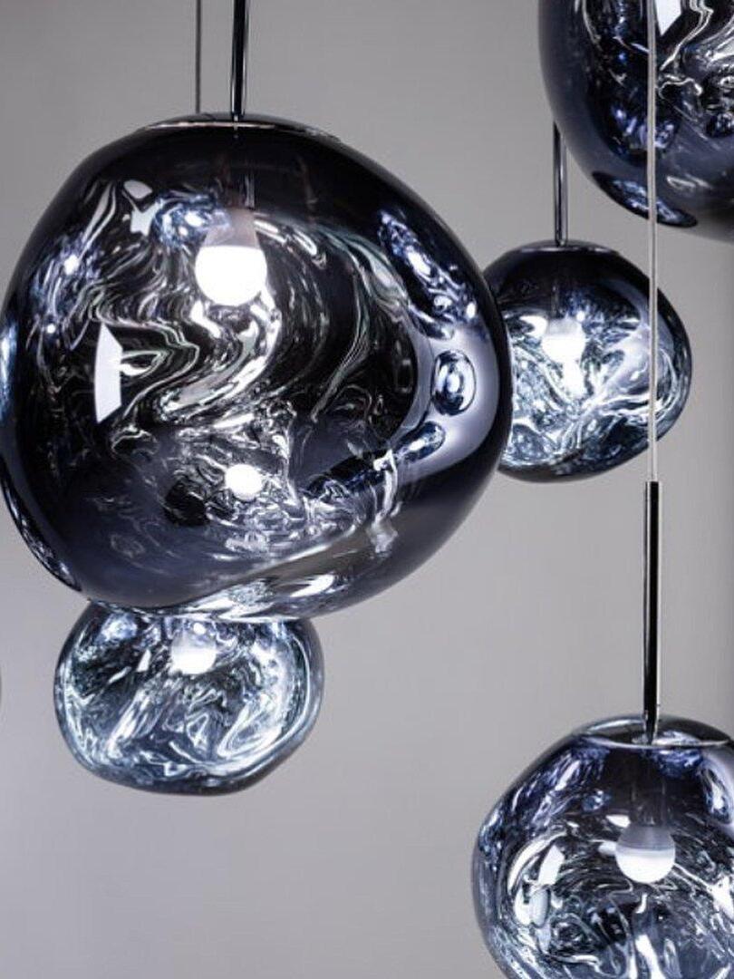 Close view of dark irregular reflective shades