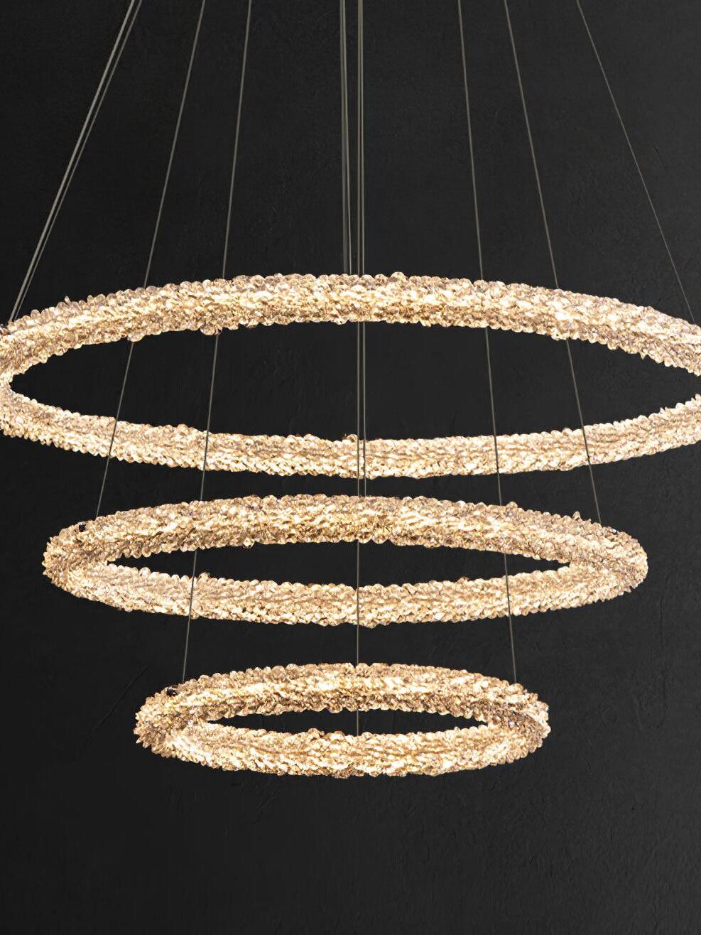 Decorative Ring Crystal Island Chandelier - Cueteks