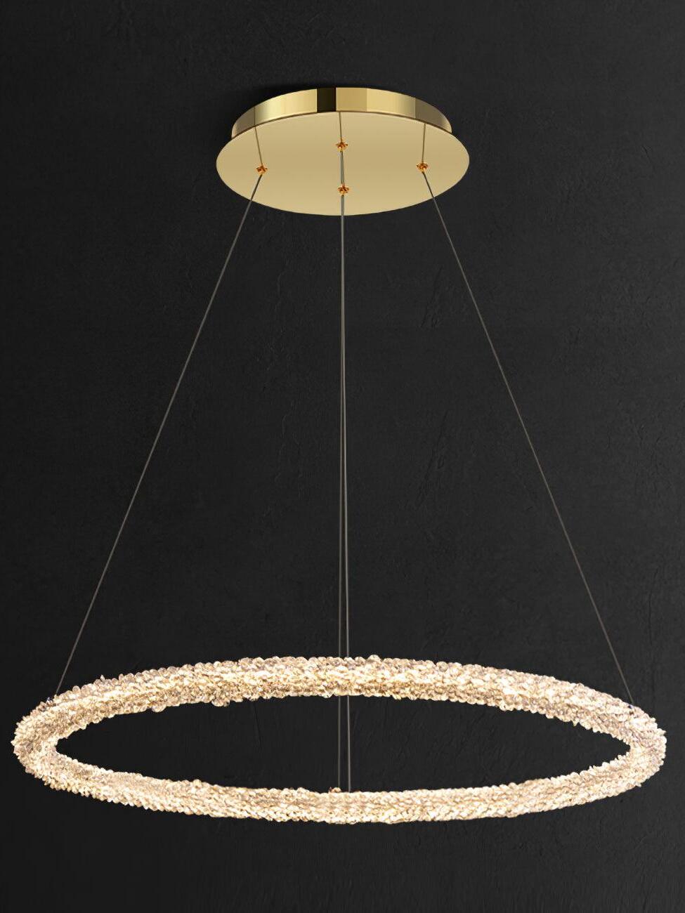 Decorative Ring Crystal Island Chandelier - Cueteks