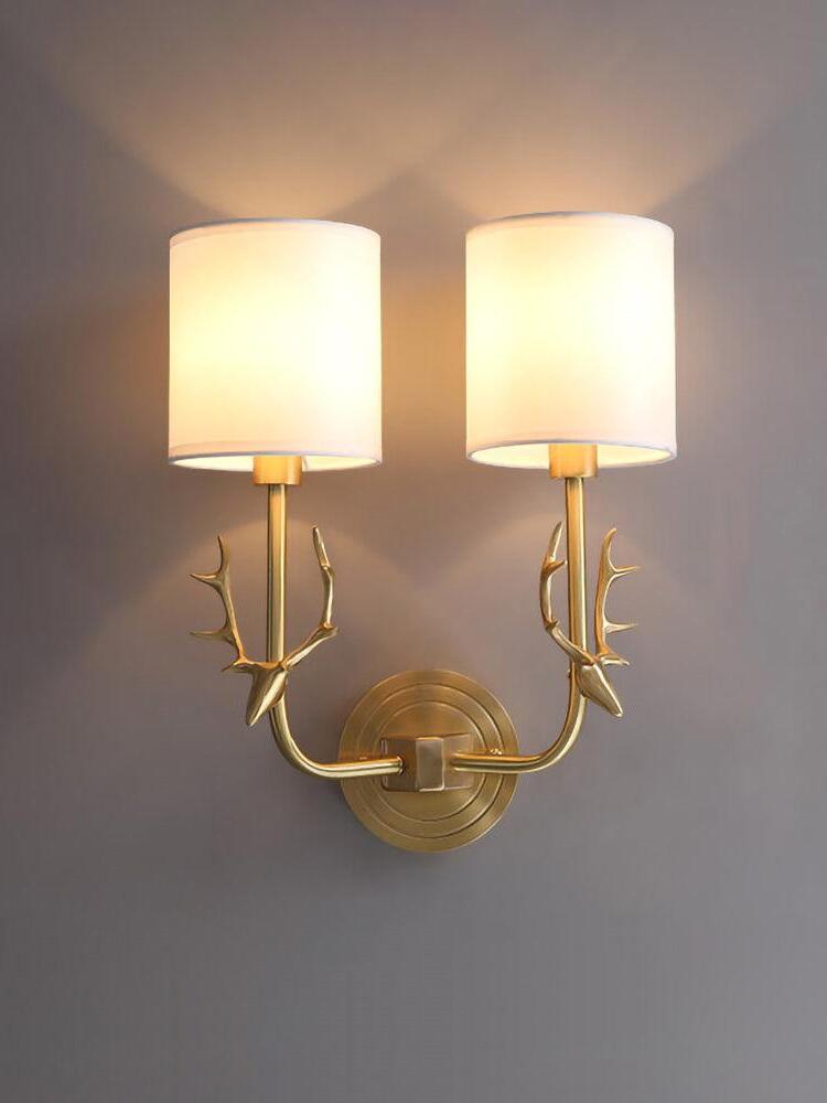 Brass Deer Head Wall Light - Cueteks