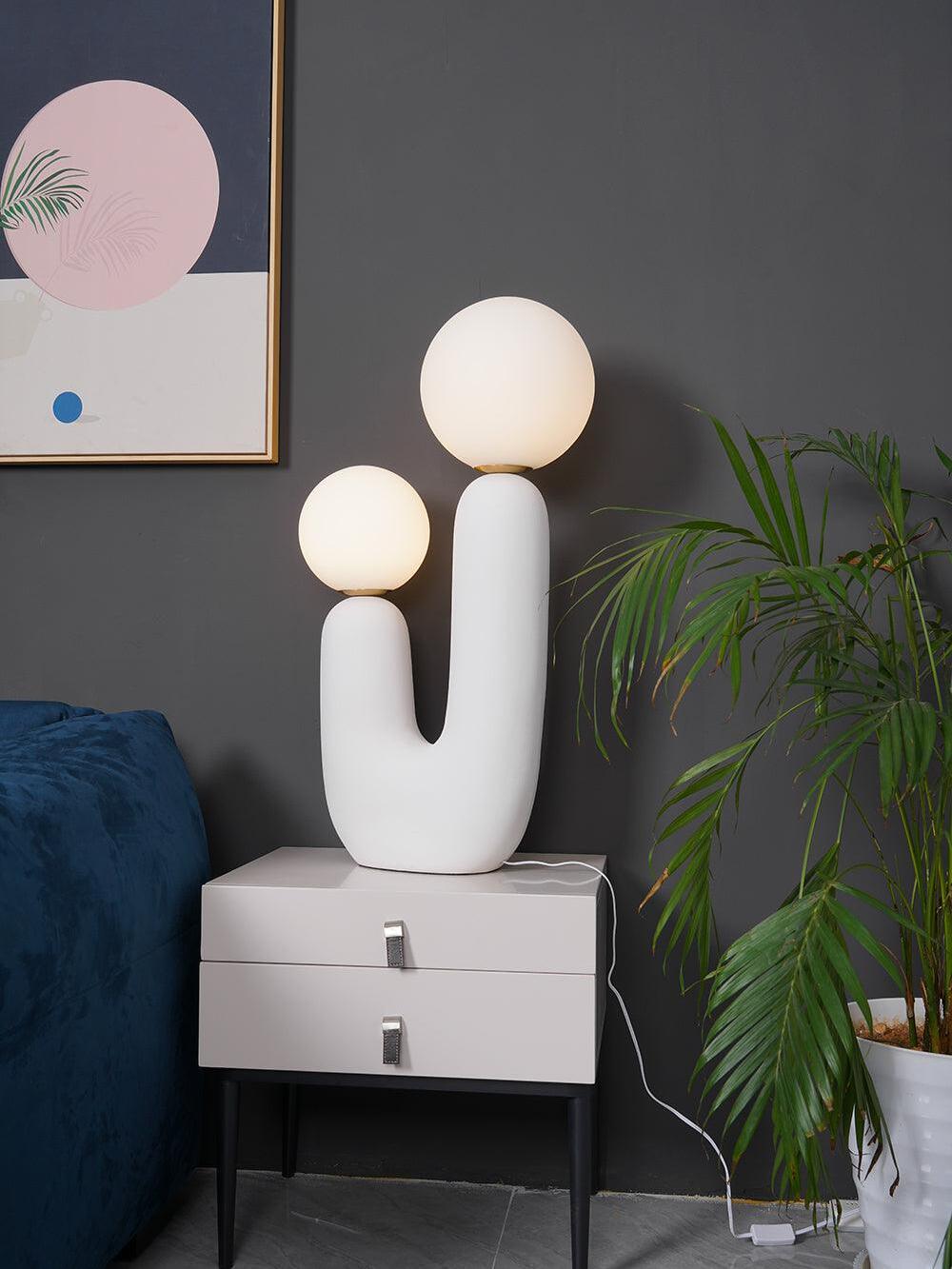 Macaroon Oo Ceramics Cactus Table Lamp - Cueteks