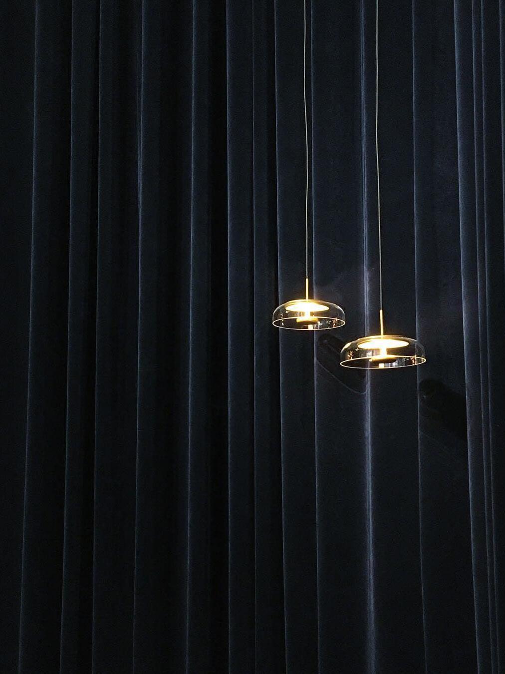 Simple Blossi Transparant Glass Bowl Pendant Light - Cueteks