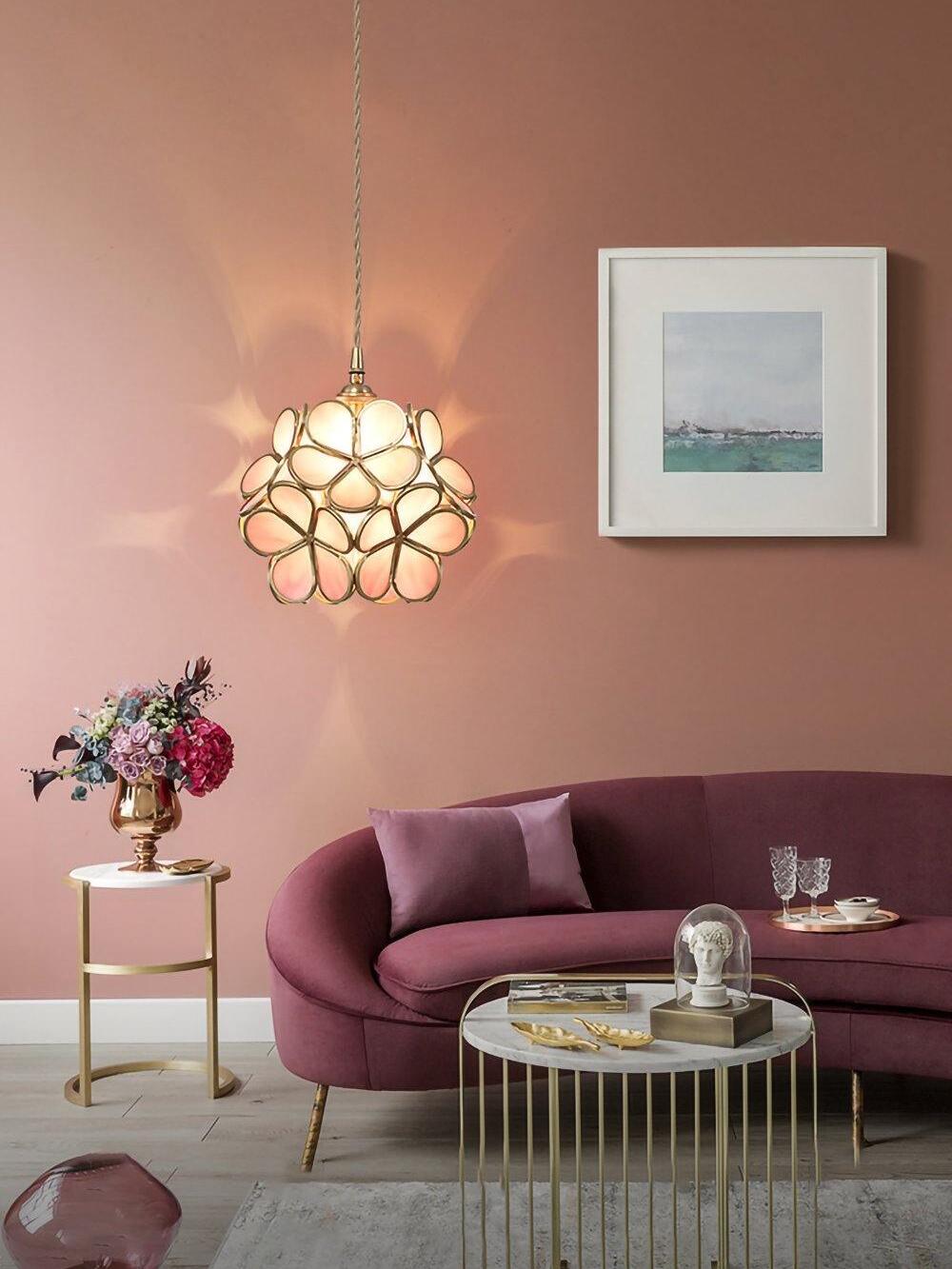 Glass Flower Petal Pendant Light - Cueteks