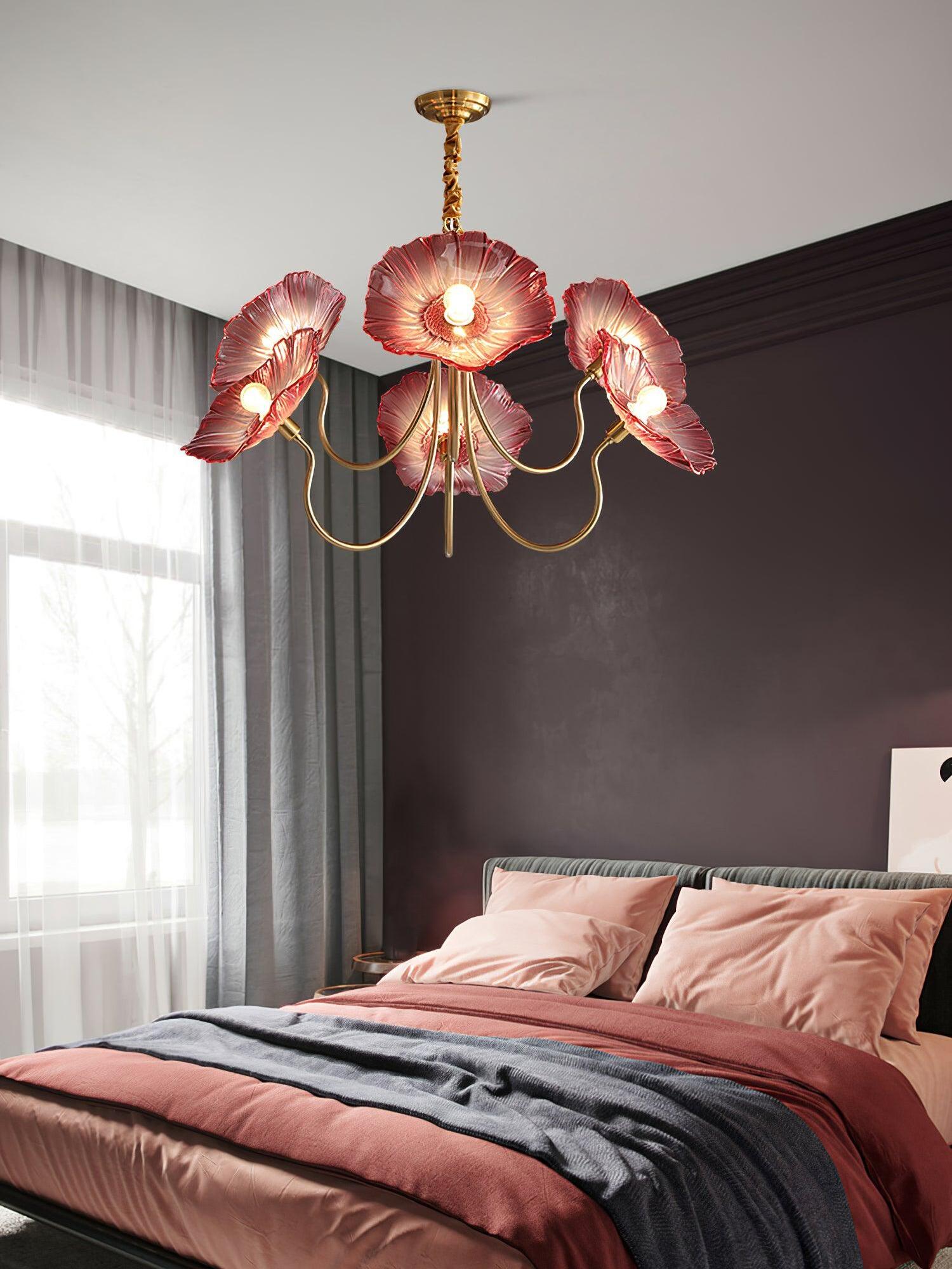 Lotus Leaf Glass Chandelier - Cueteks