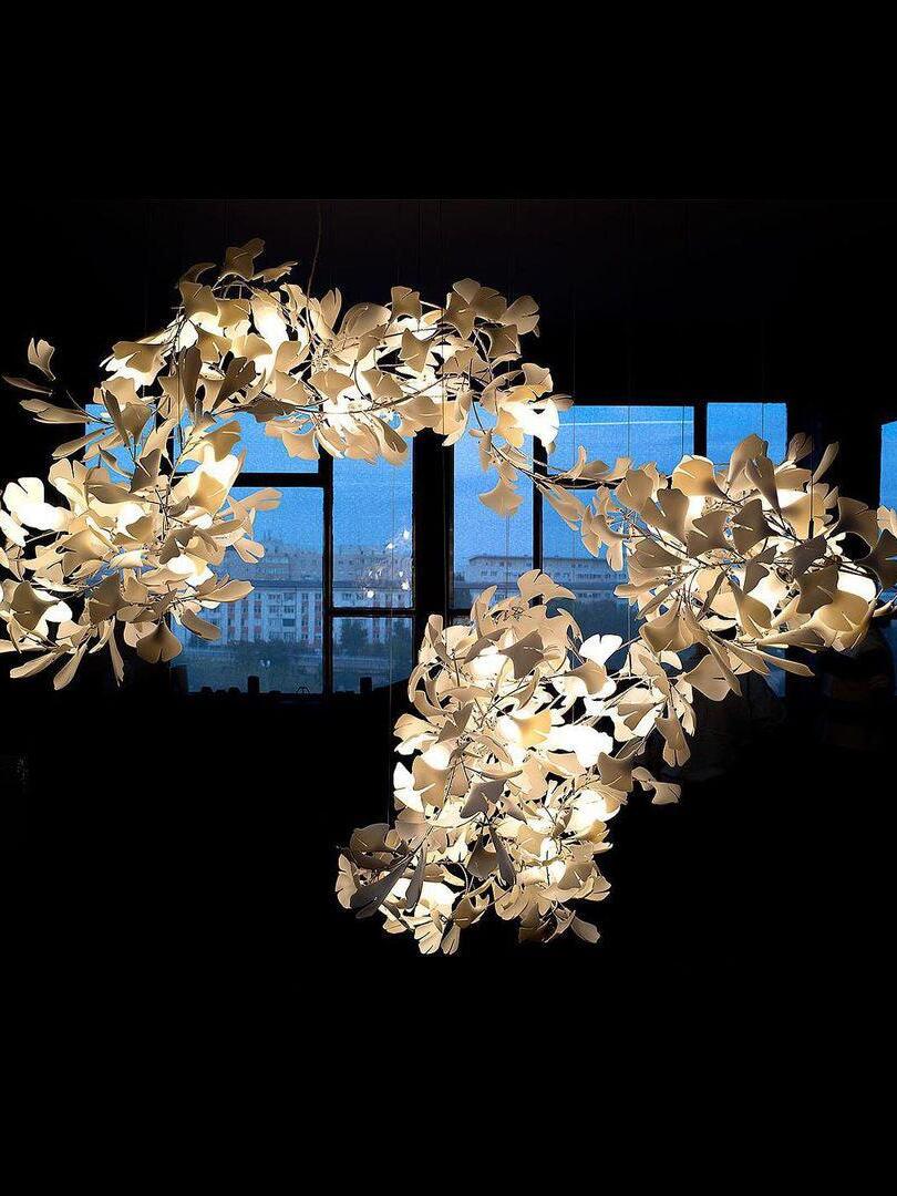Modern Ceramics Flower Gingko Chandelier C - Cueteks