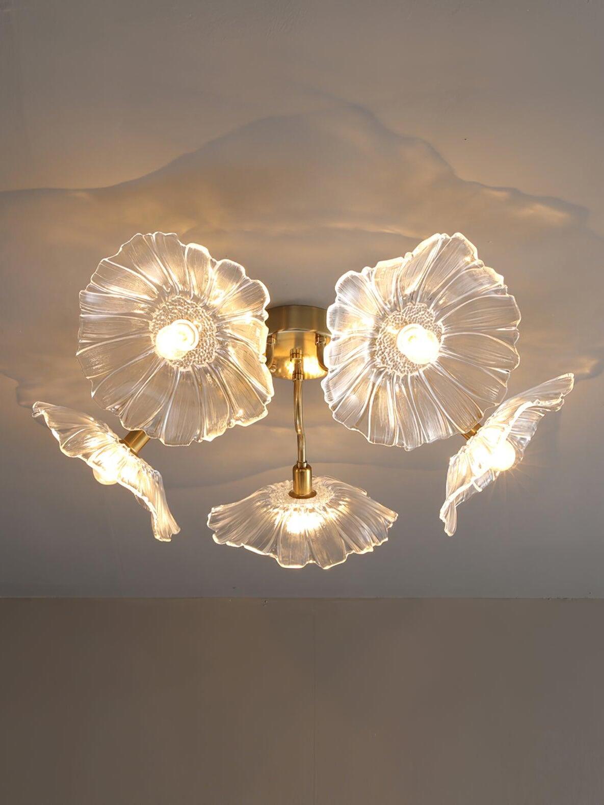 Lotus Leaf Glass Ceiling Lamp - Cueteks