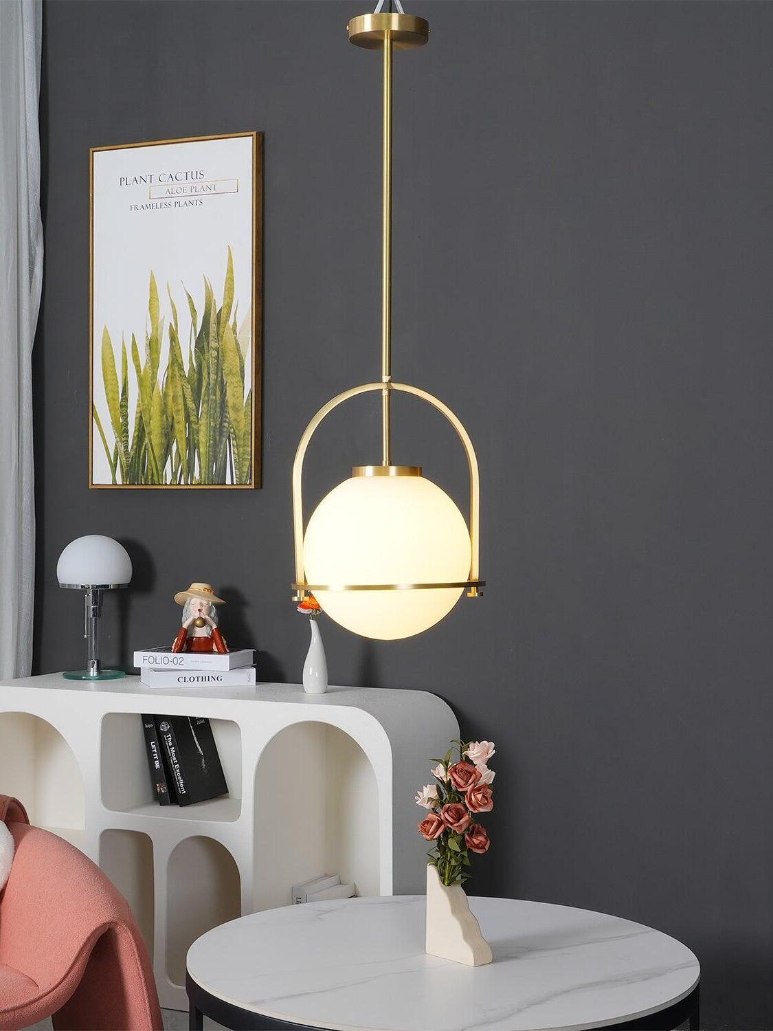 Modern Somerset Opal Glass Ball Pendant Light - Cueteks