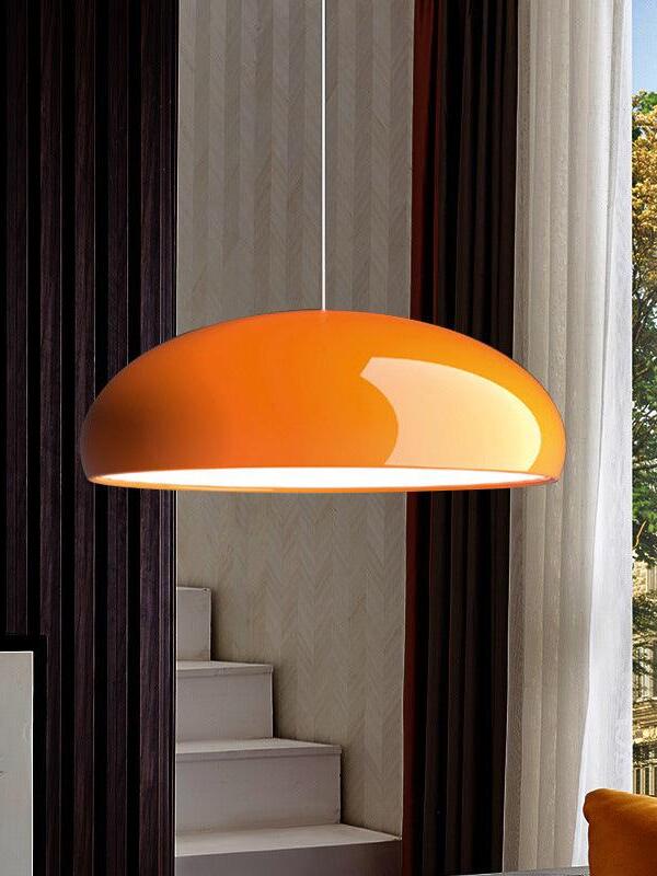Orange dome beside a curtained window