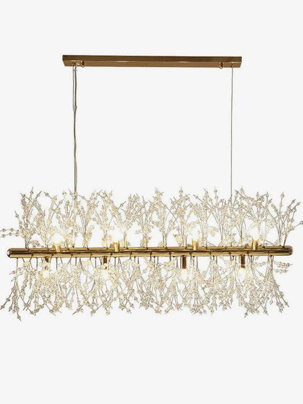 Gold Fireworks chandelier on a plain background