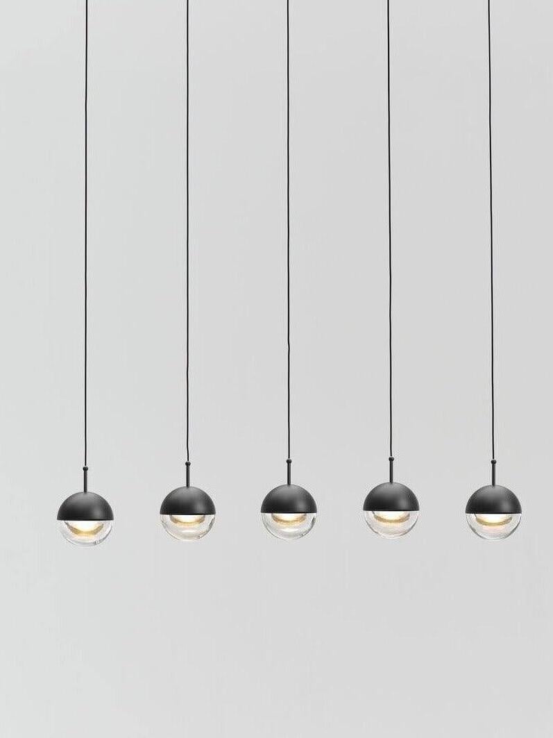 Modern Dora LED pendant lamp in Champagne Gold for Kitchen - Cueteks