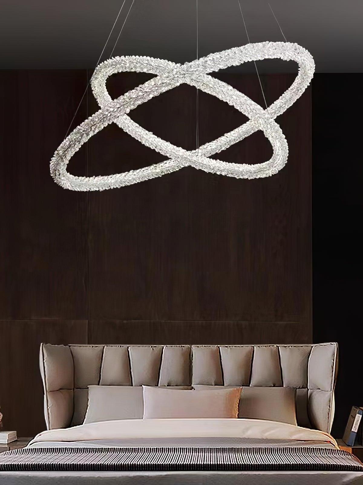 Decorative Ring Crystal Island Chandelier - Cueteks