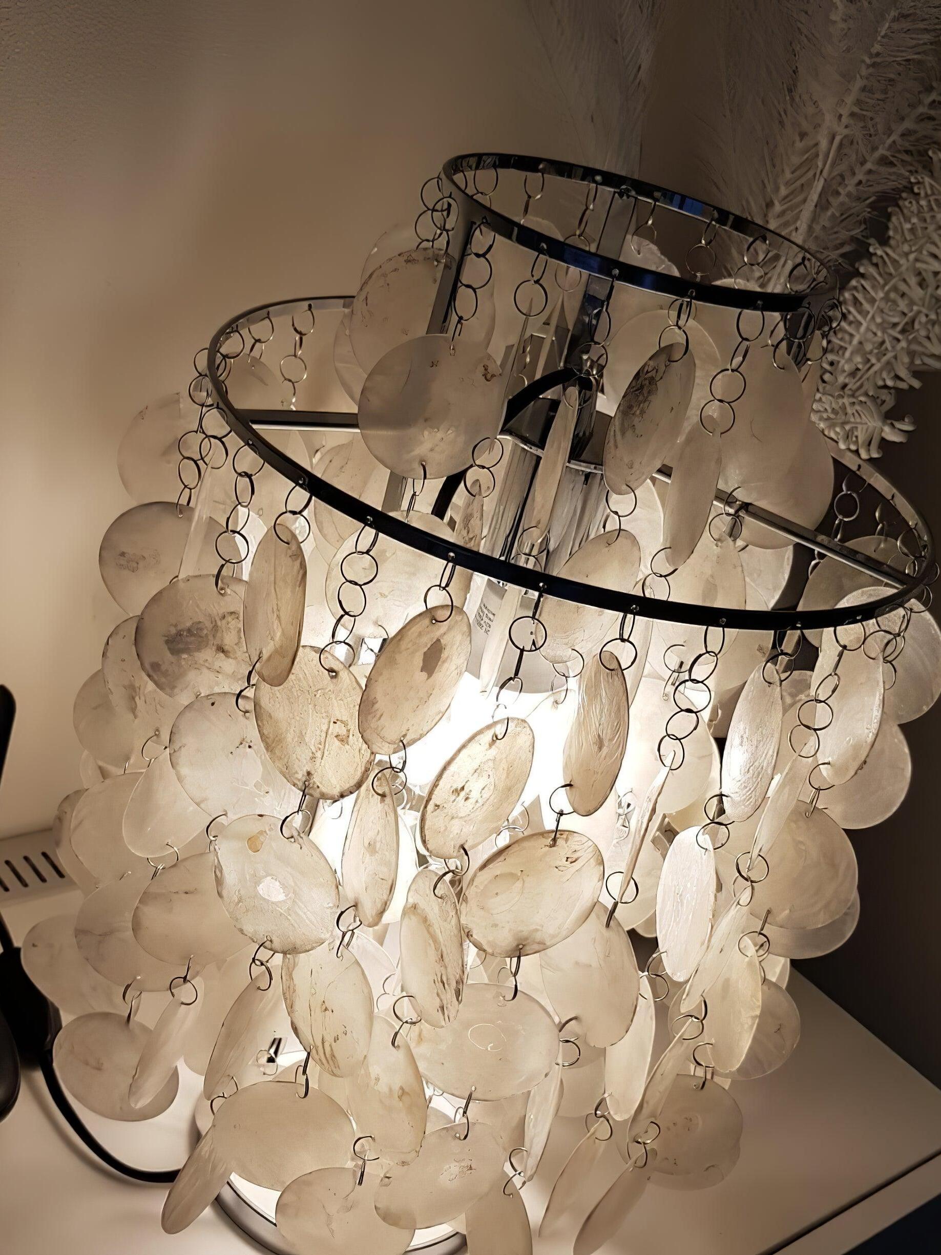 Close illuminated shell discs and stepped circular supports