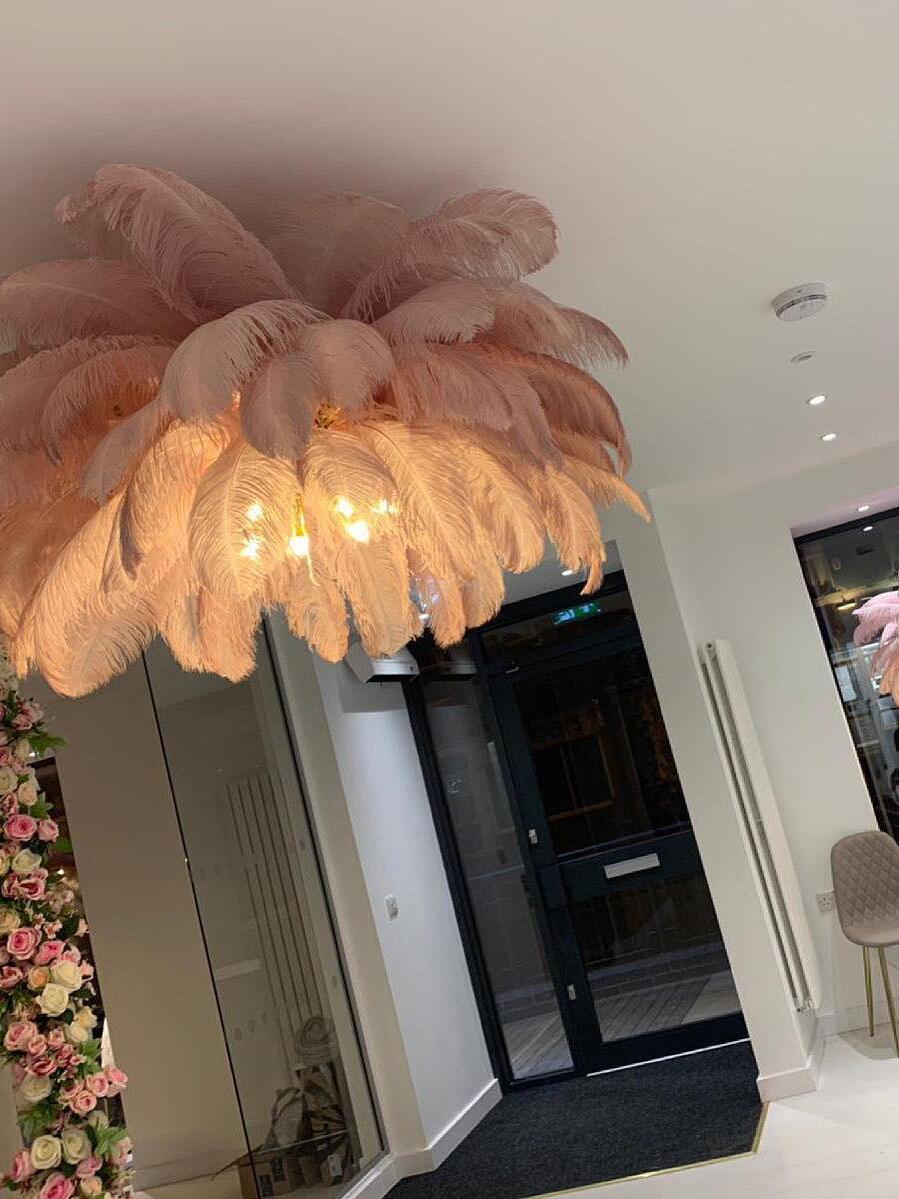 Ostrich Feather Resin Floor Light - Cueteks