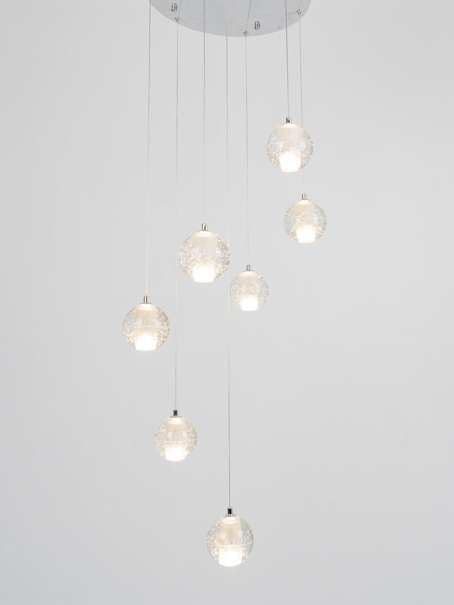 Round K9 Crystal Pendant Lamp - Cueteks