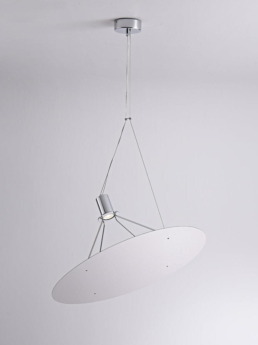 Chrome Amisol disc pendant and ceiling canopy