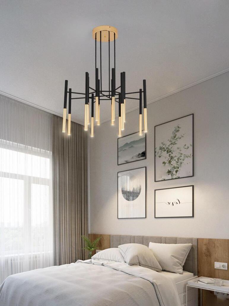 Metal Tubular Chandelier - Cueteks