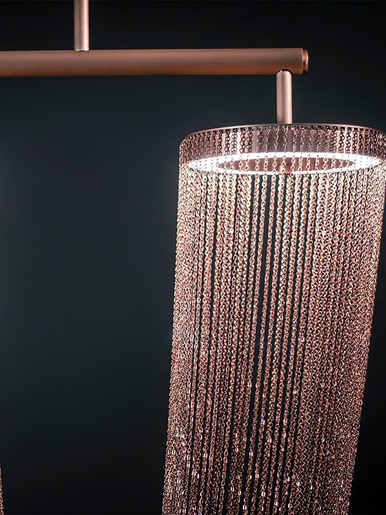 Close-up of chain attachment and illuminated ring
