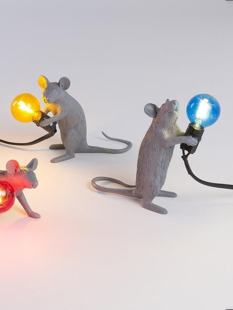 Resin White Mouse Shape Decorative Table Light - Cueteks