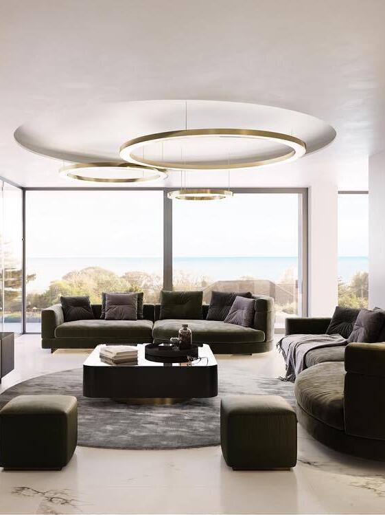 Classic Metal Circular Ring Mahlu Chandelier - Cueteks