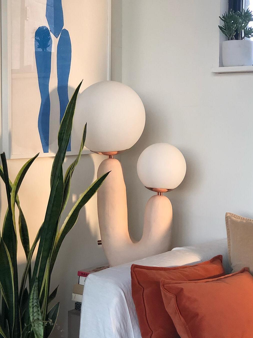 Macaroon Oo Ceramics Cactus Table Lamp - Cueteks