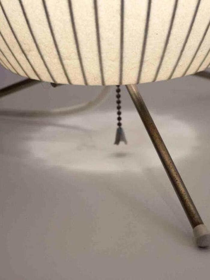 White Nelson Ball Shape Tripod Table Lamp - Cueteks