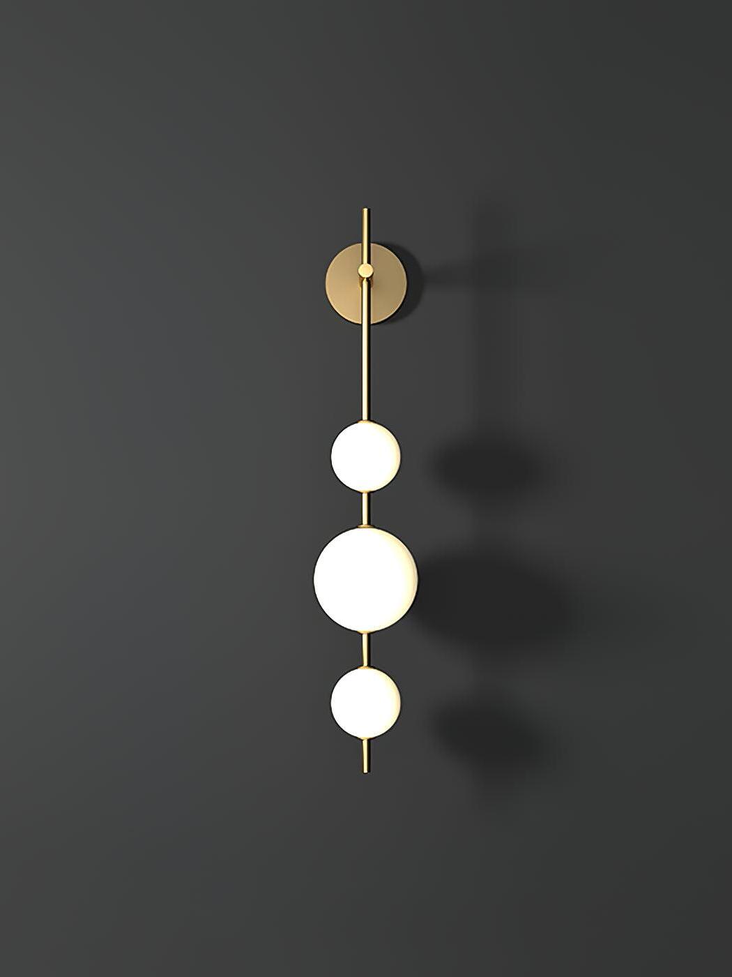 Delicate Glass Globe Vertical Brass Wall Lamp - Cueteks