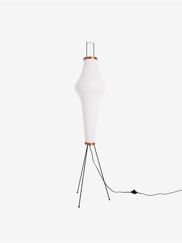 Tall white paper floor lamp, 33 cm diameter and 162 cm high