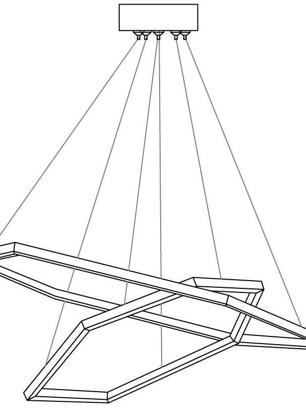 Irregular Multilayer Gold Rings Vesanto Chandelier - Cueteks