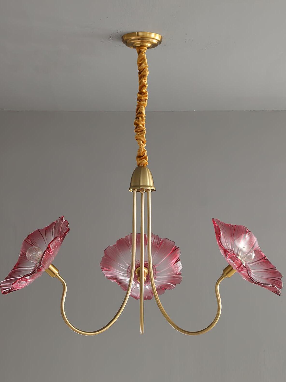 Lotus Leaf Glass Chandelier - Cueteks