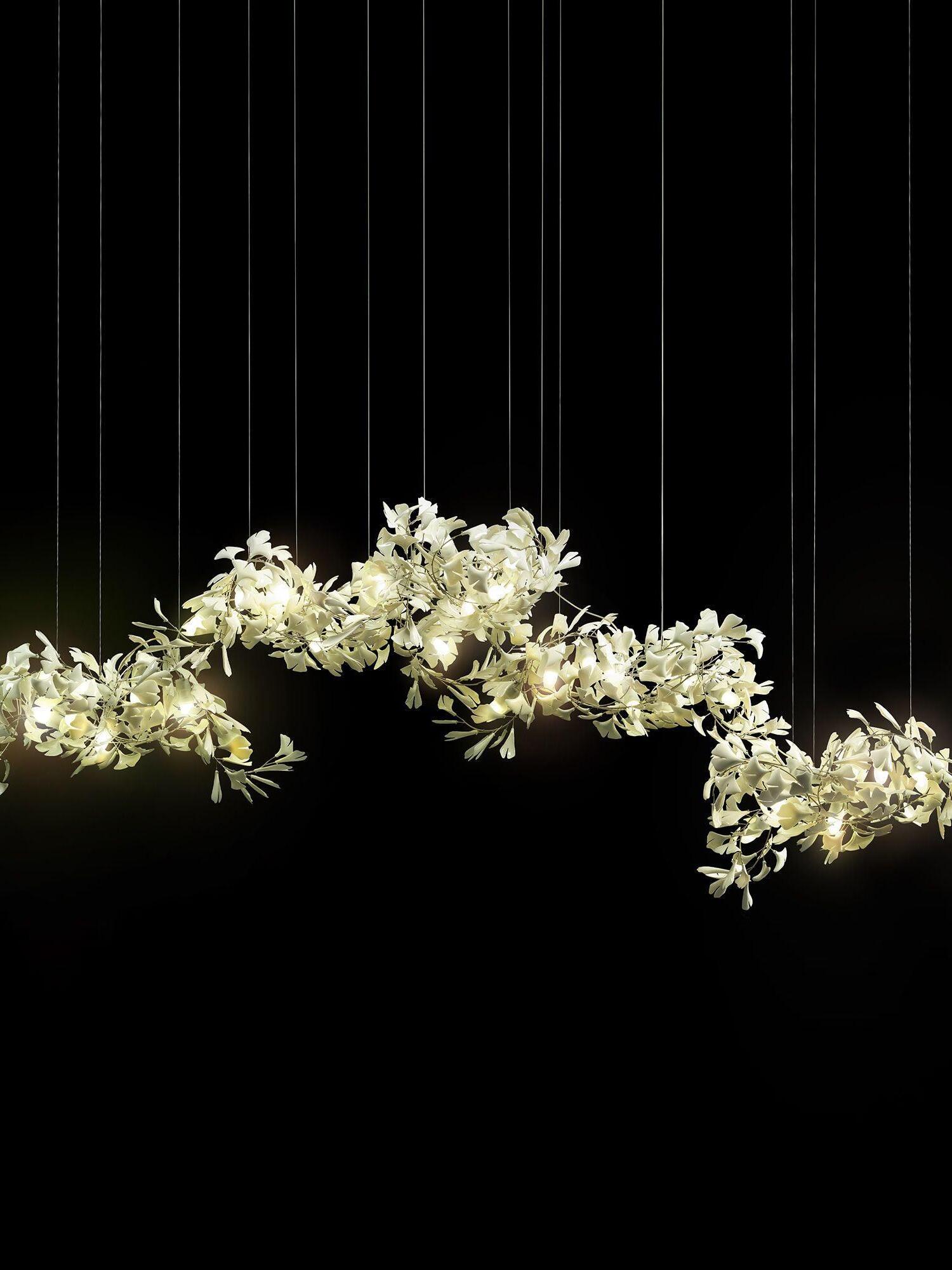 Modern Ceramics Flower Gingko Chandelier C - Cueteks