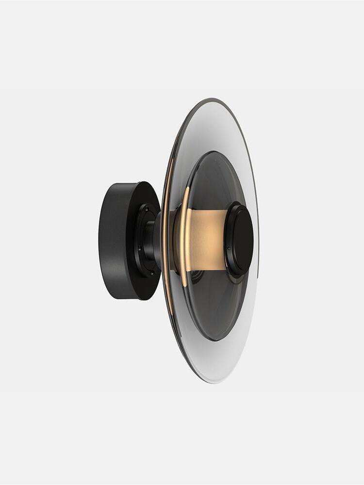 Black side profile with wall plate and smoky glass disc