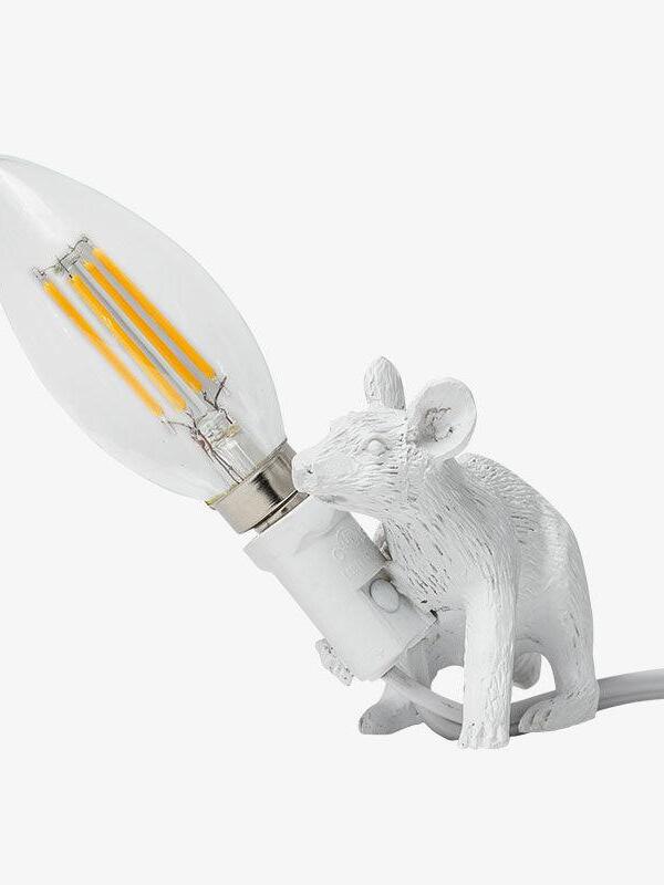 Resin White Mouse Shape Decorative Table Light - Cueteks