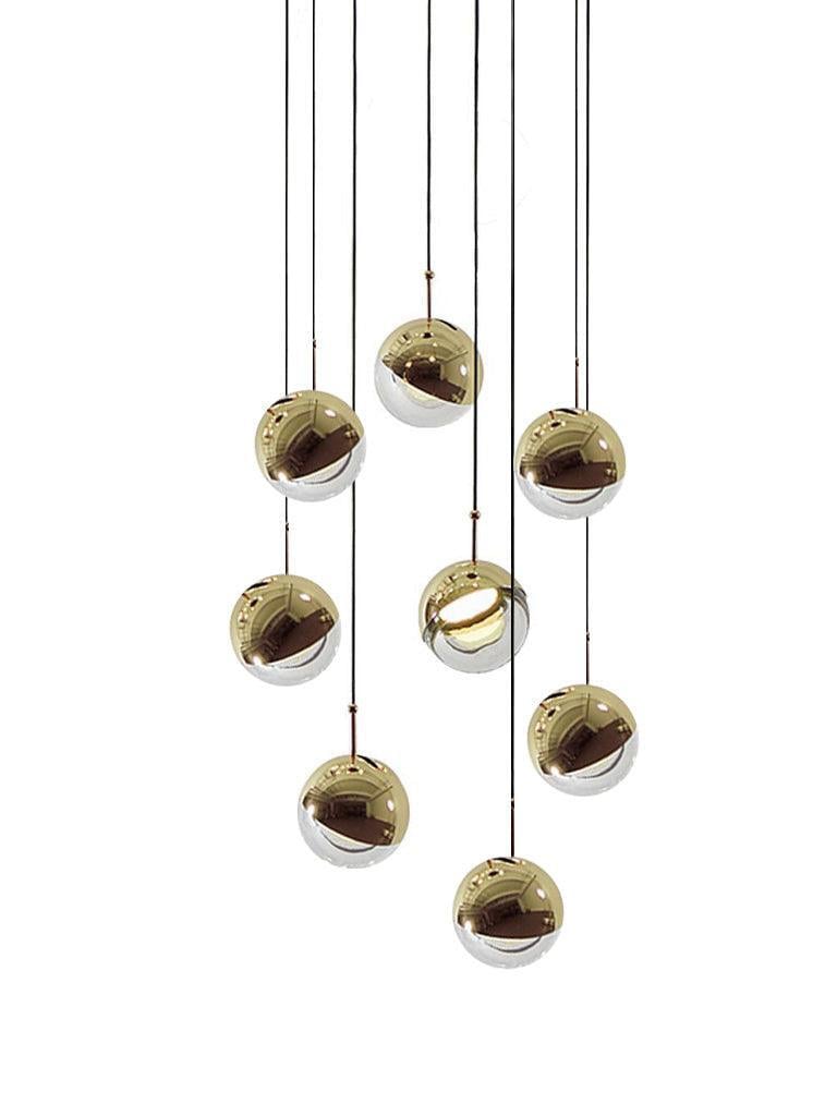 Modern Dora LED pendant lamp in Champagne Gold for Kitchen - Cueteks