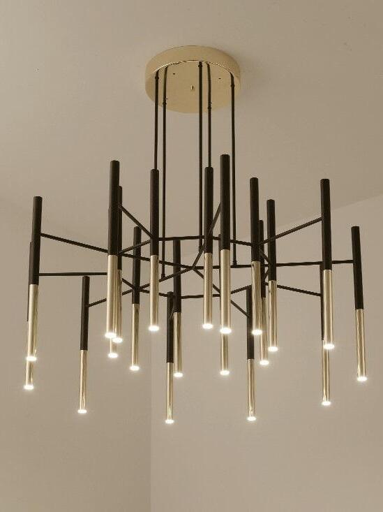 Metal Tubular Chandelier - Cueteks