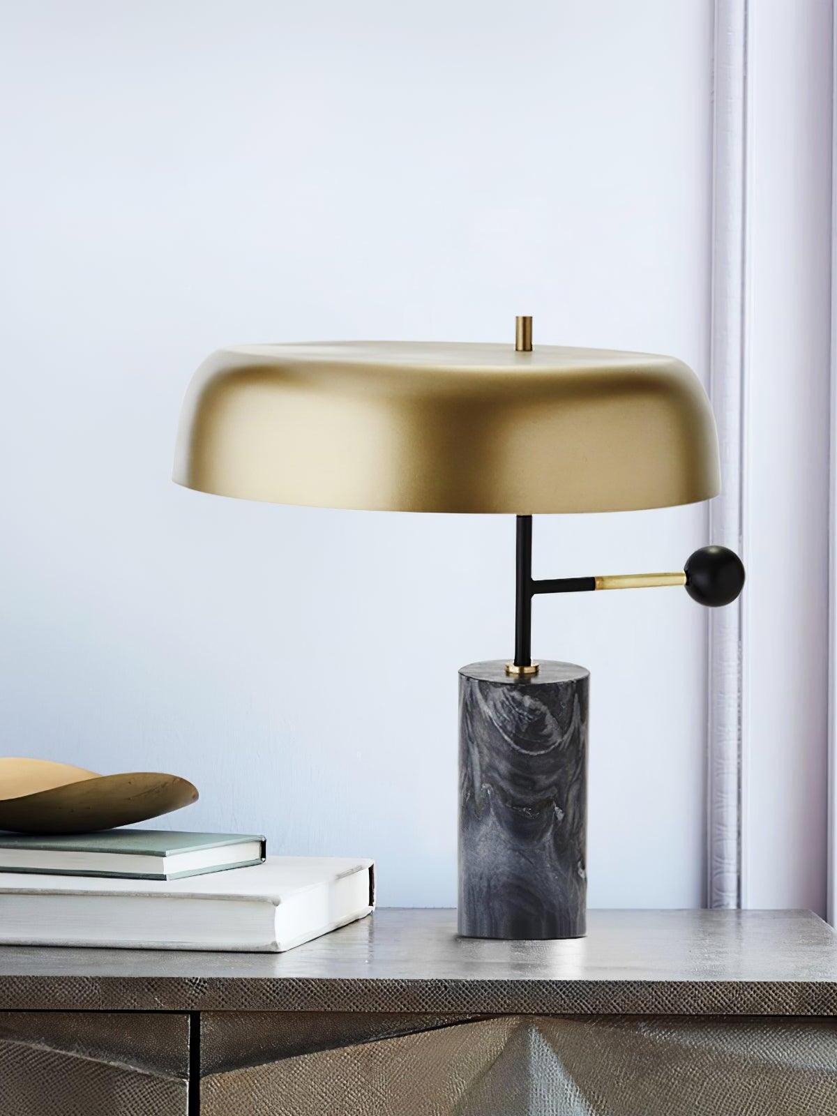 Adam Unique Black Gold Marble Table Light - Cueteks
